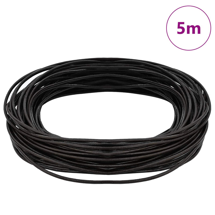 Vidaxl leren koord 1 donkerbruin ø1,5 mm x 5 m leer