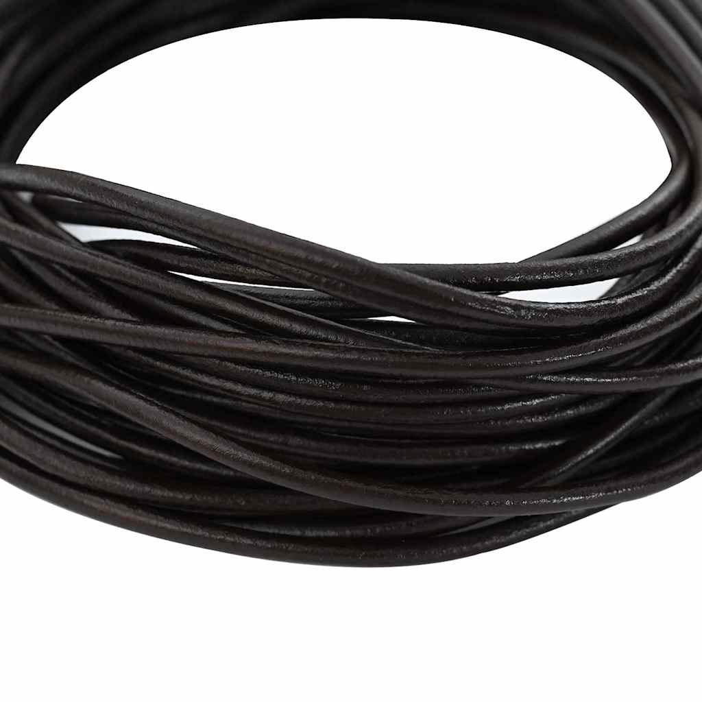 Vidaxl leren koord donkerbruin ø2,5 mm x 50 m leer