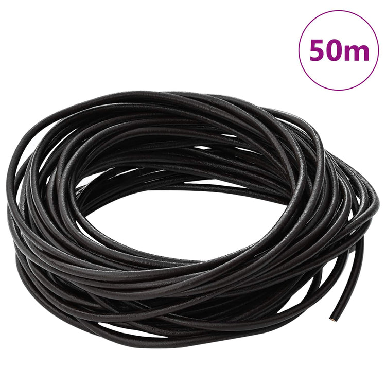 Vidaxl leren koord 1 donkerbruin ø2,5 mm x 50 m leer