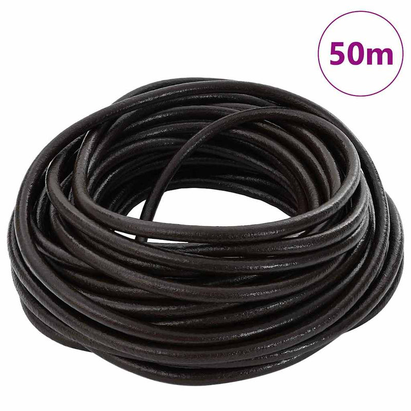 Vidaxl leren koord donkerbruin ø4 mm x 50 m leer