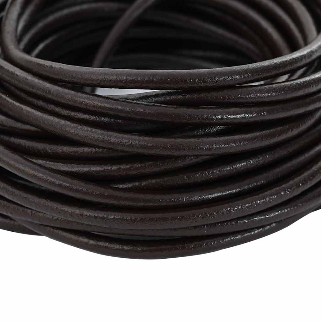 Vidaxl leren koord donkerbruin ø5 mm x 50 m leer