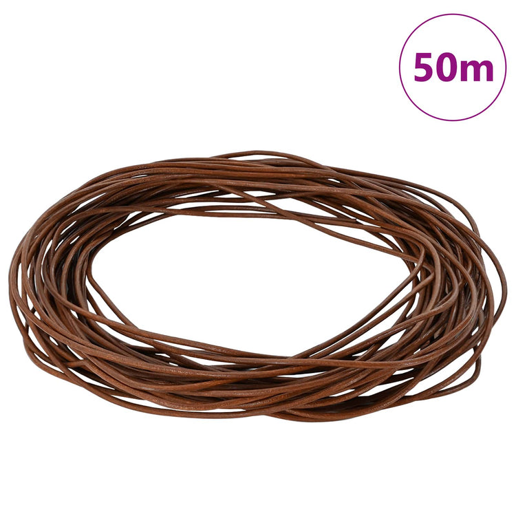 Vidaxl leren koord 1 licht bruin ø1 mm x 50 m leer