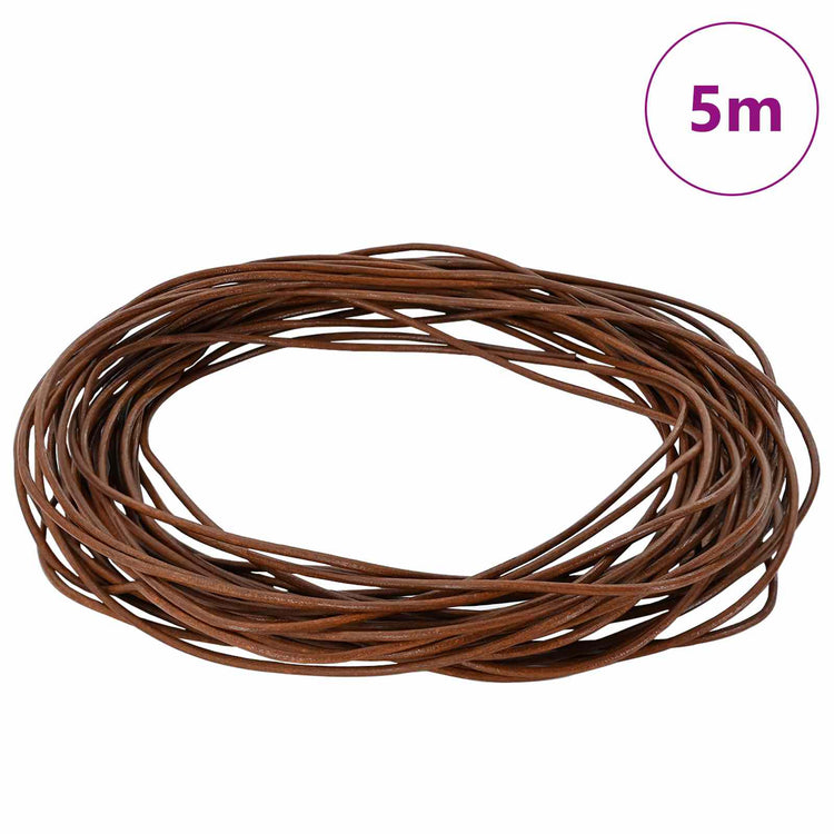 Vidaxl leren koord 1 licht bruin ø1,5 mm x 5 m leer
