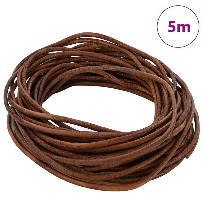 Vidaxl leren koord licht bruin ø3 mm x 5 m leer