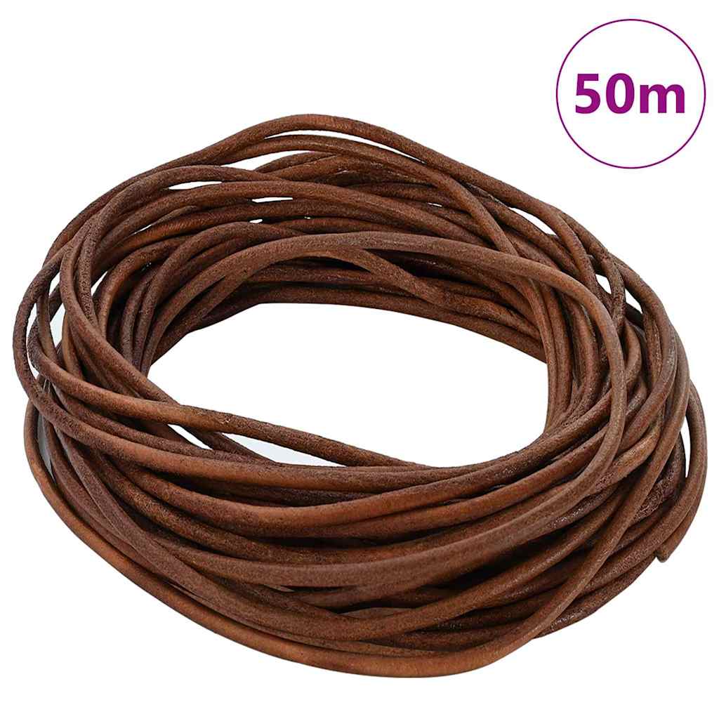 Vidaxl leren koord licht bruin ø3 mm x 50 m leer