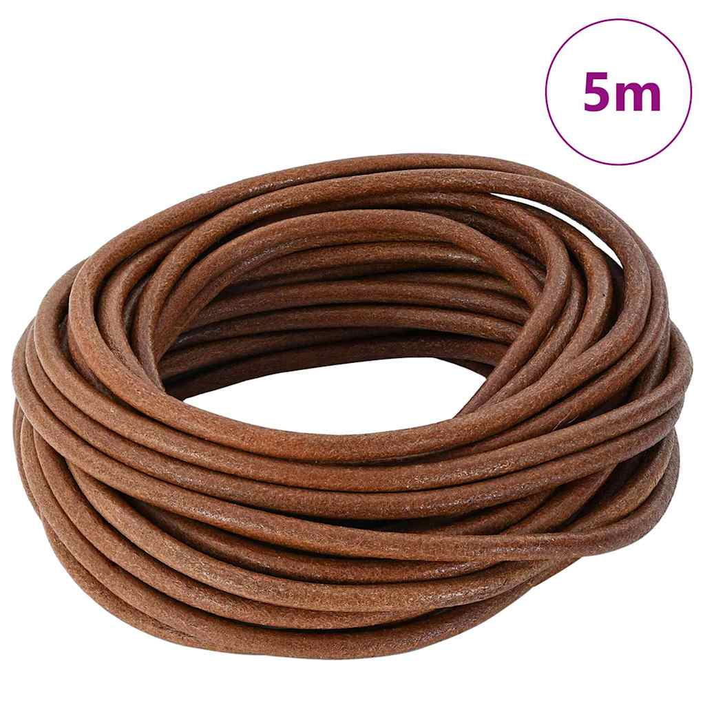 Vidaxl leren koord licht bruin ø4 mm x 5 m leer