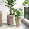 Vidaxl plantmand met opslag 2 pcs grijs kubu rattan