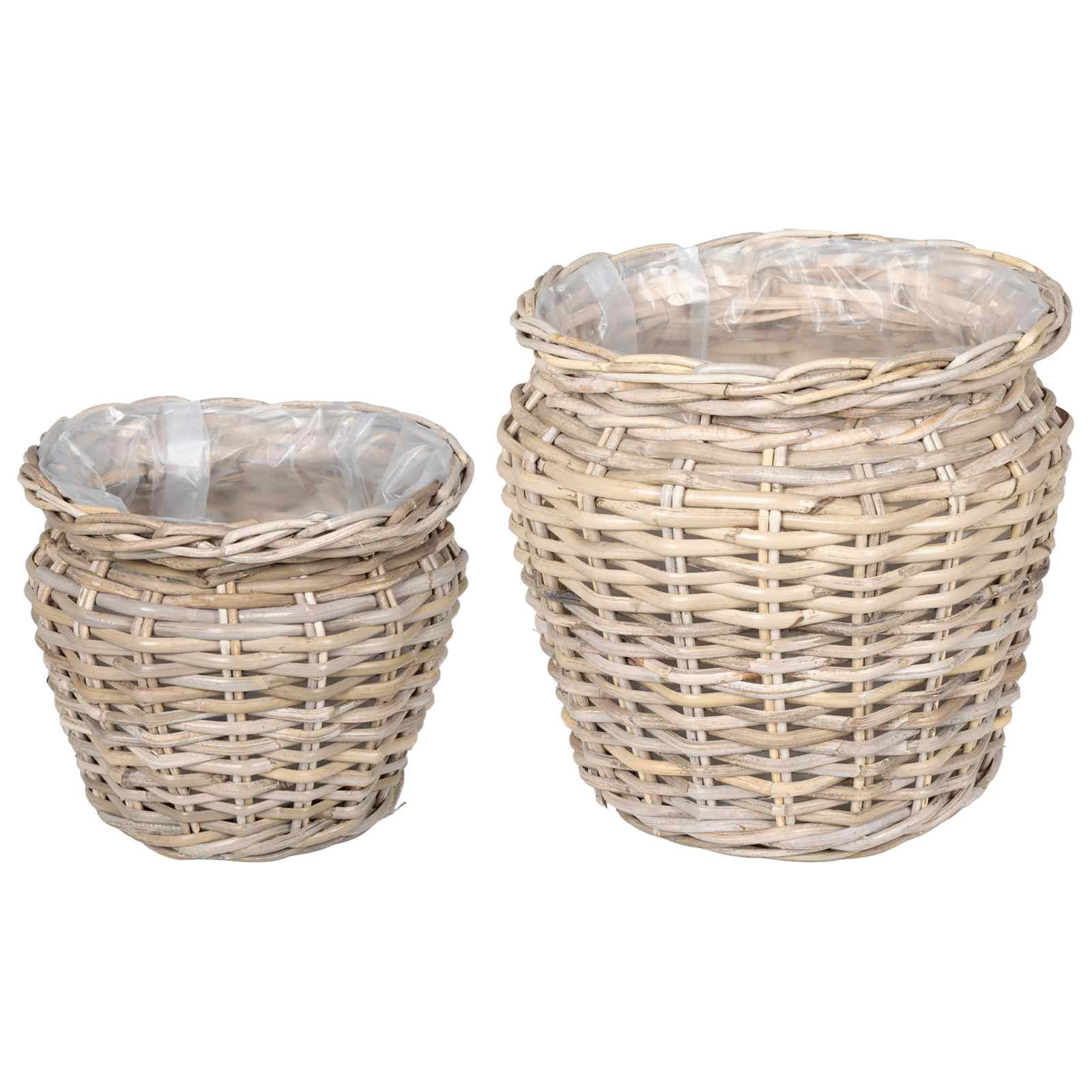 Vidaxl plantenmand met opslag 2 pcs grijs lacak riet