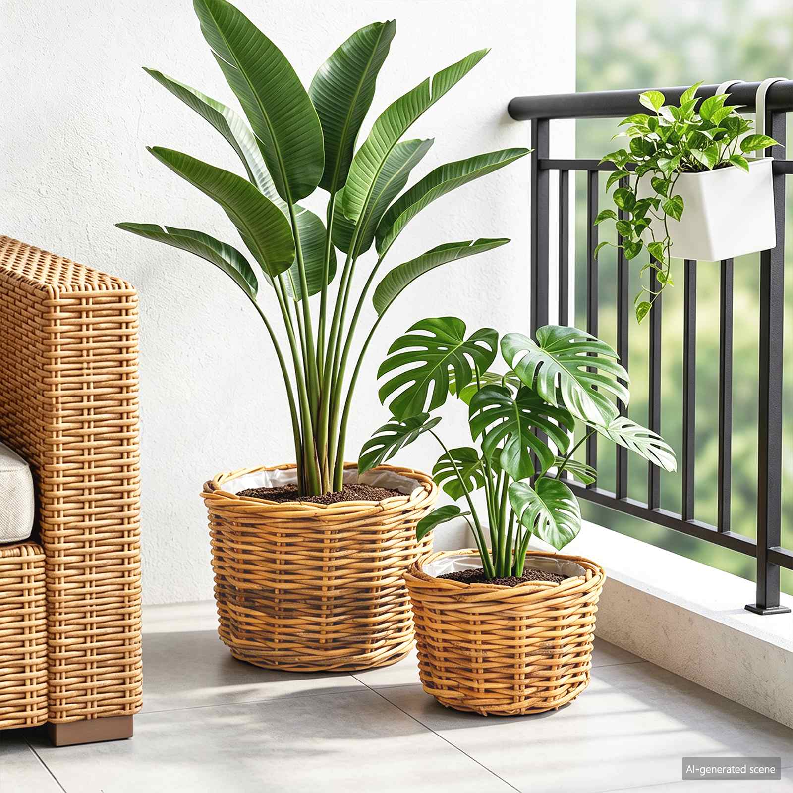 Vidaxl bloempot mand met opslag 2 pcs bruin kubu rattan