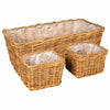 Vidaxl plantenmand met opslag 3 pcs bruin kubu rattan