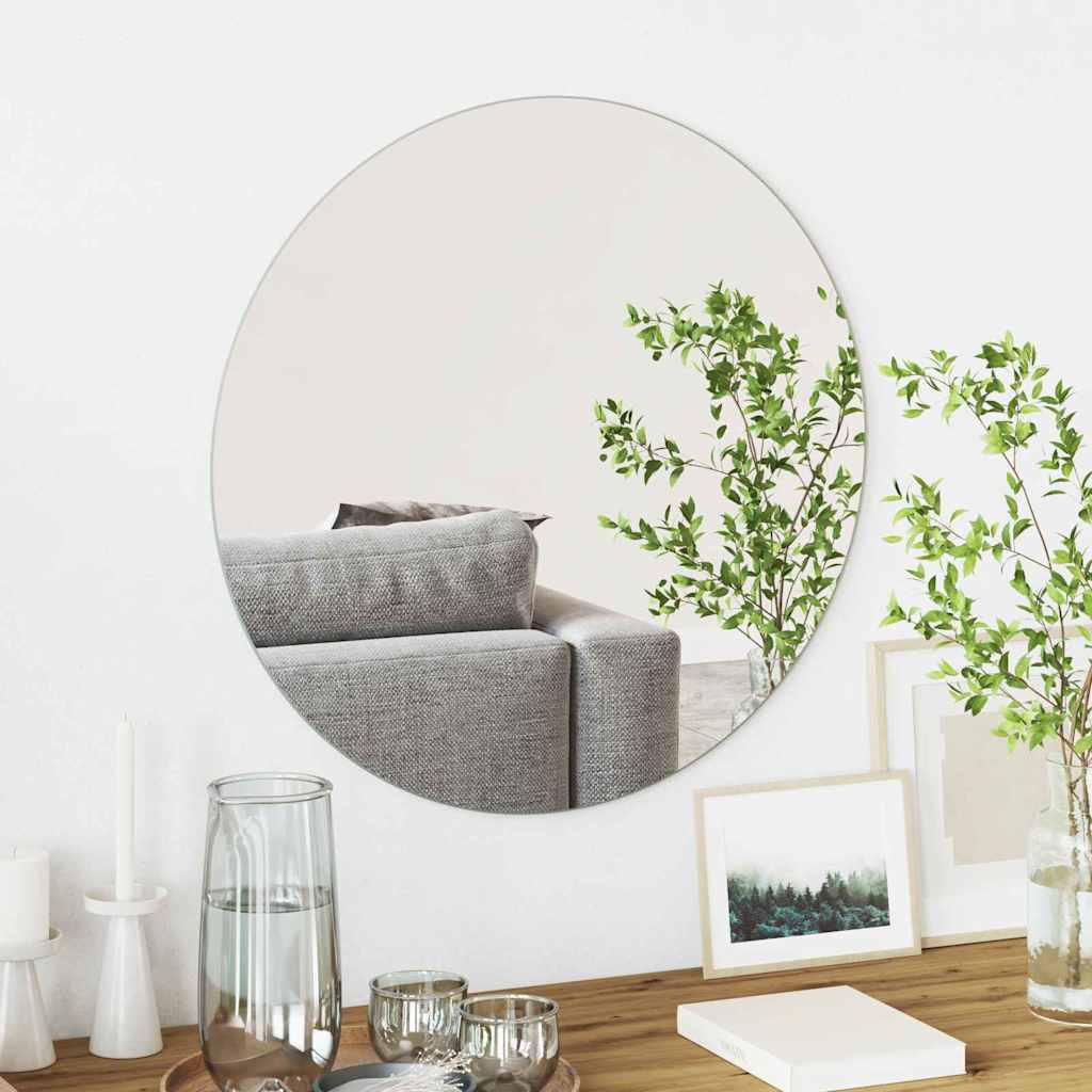 Vidaxl wandspiegel rond ø 60 cm gehard glas