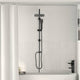 Vidaxl douche systeem zwart 47 x 20 x 95 cm roestvrij staal