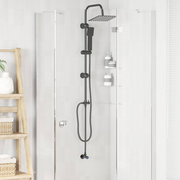 Vidaxl douche systeem zwart 47 x 20 x 95 cm roestvrij staal