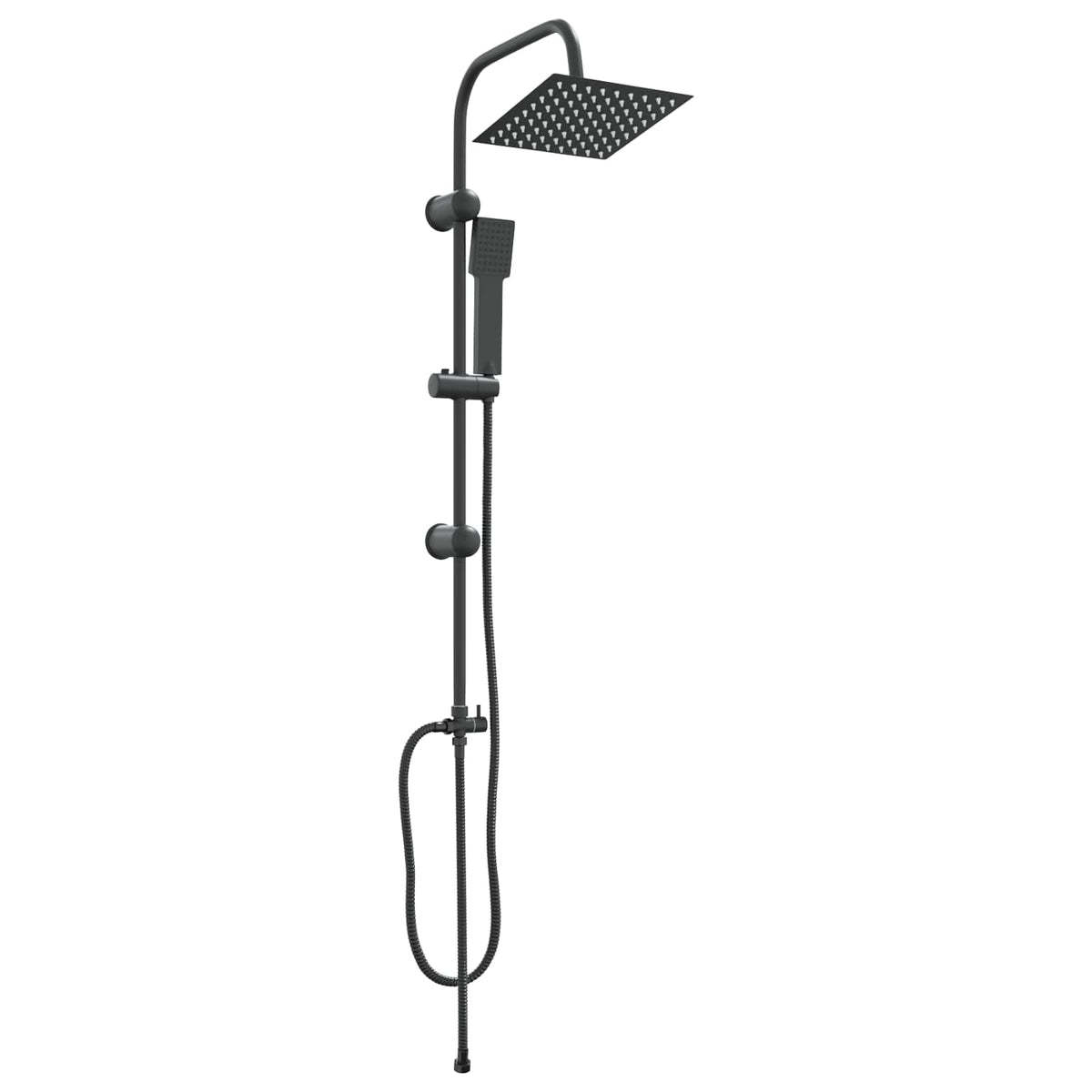 Vidaxl douche systeem zwart 47 x 20 x 95 cm roestvrij staal