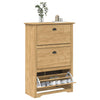 Vidaxl schoenenrek bodo honingbruin 80 x 35 x 118 cm bewerkt hout