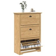 Vidaxl schoenenrek bodo 80 x 35 x 118 cm bewerkt hout honingbruin - afbeelding 3