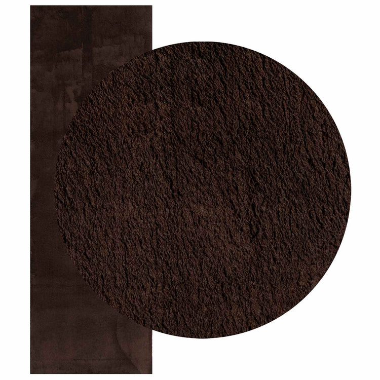 Vidaxl medium pile zachte en wasbare tapijt huarte bruin 250 x 80 cm