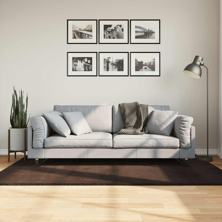Vidaxl medium pile zachte en wasbare tapijt huarte bruin 170 x 120 cm