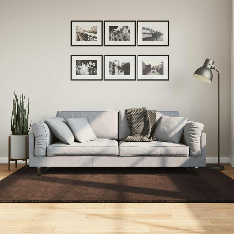 Vidaxl medium pile zachte en wasbare tapijt huarte bruin 200 x 140 cm
