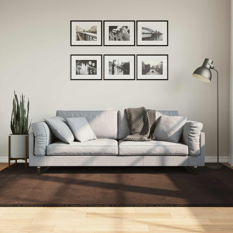 Vidaxl vloerkleden rechthoekig huarte bruin 230 x 160 cm polyester