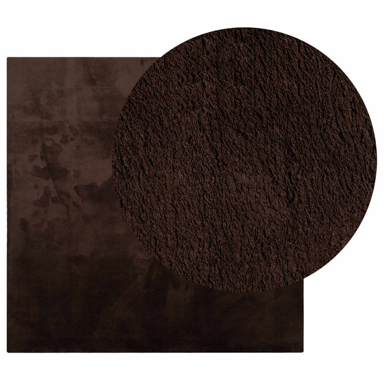 Vidaxl vloerkleden vierkant huarte bruin 200 x 200 cm polyester