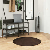Vidaxl medium pile zachte en wasbare tapijt huarte bruin ø 80 cm - afbeelding 1