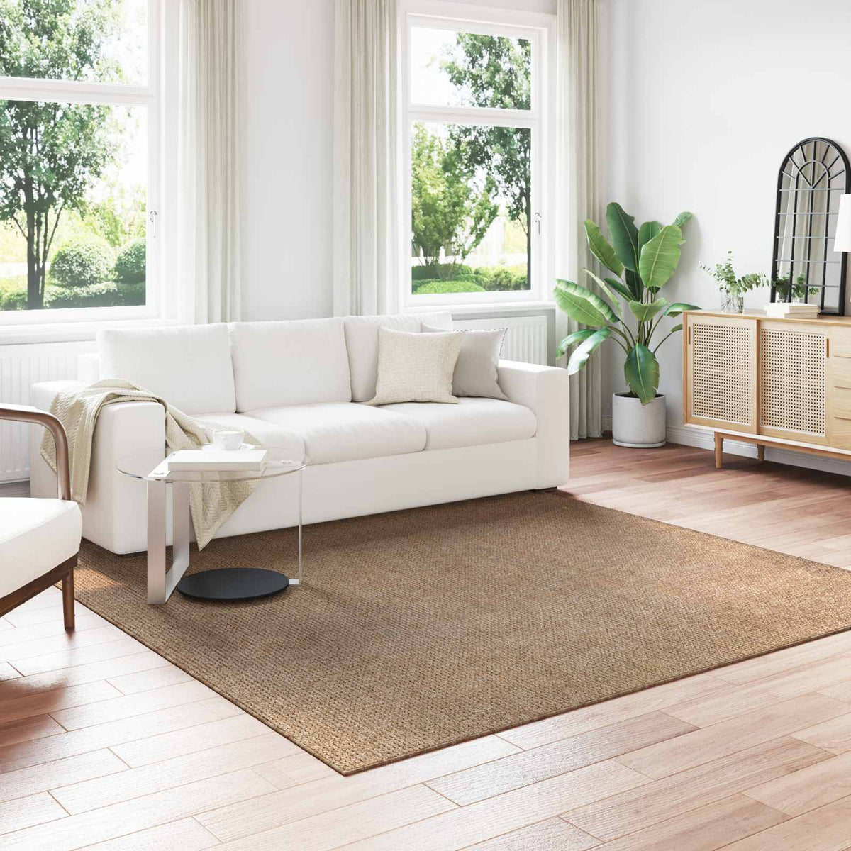 Vidaxl binnen- en buitentapijt agira naturel 240 x 240 cm polyester
