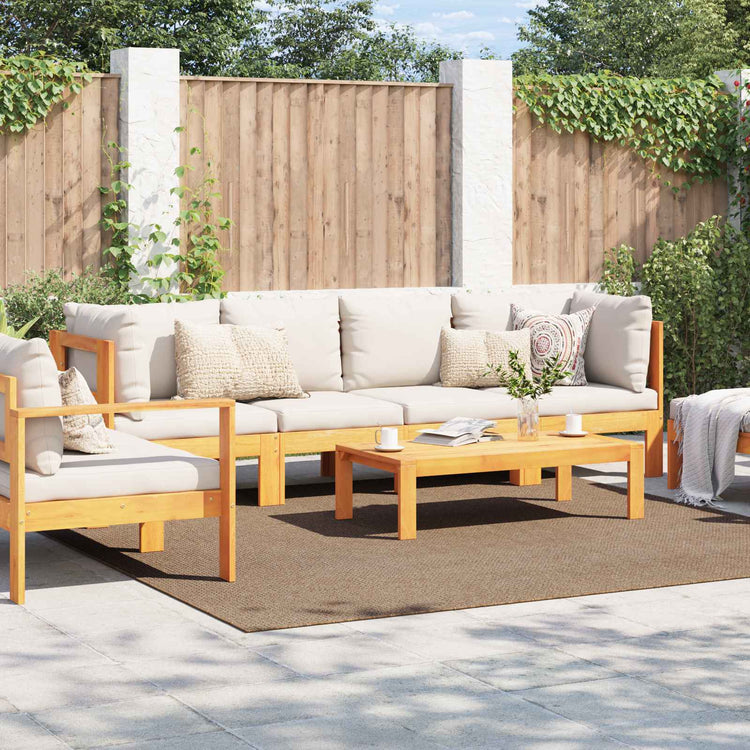 Vidaxl binnen- en buitentapijt agira naturel 240 x 240 cm polyester