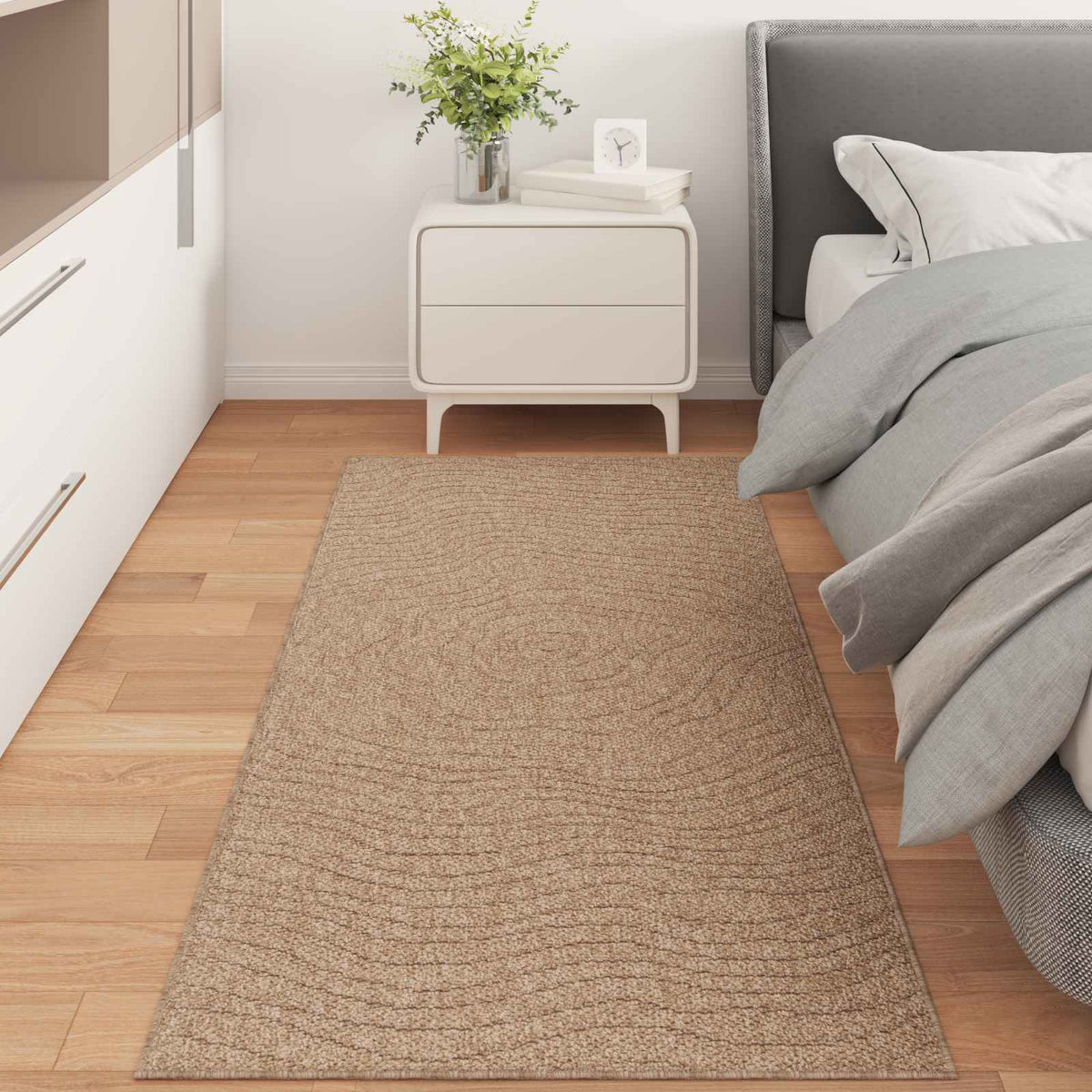 Vidaxl vloerkleden moiré huarte naturel 200 x 80 cm polyester