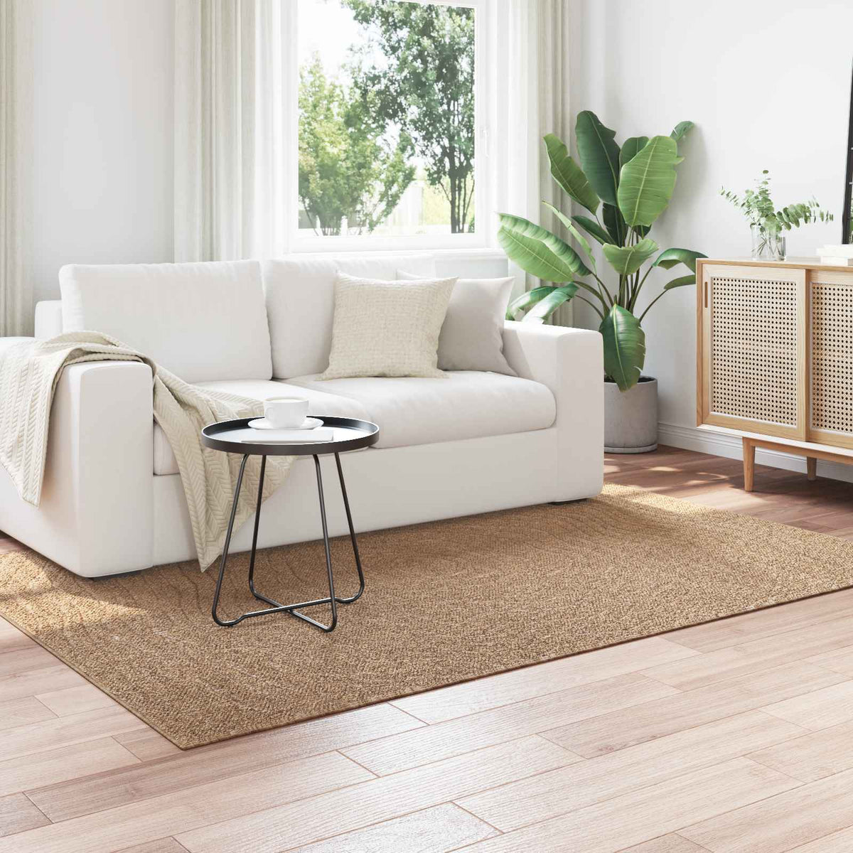 Vidaxl binnen- en buitentapijt agira naturel 170 x 120 cm polyester