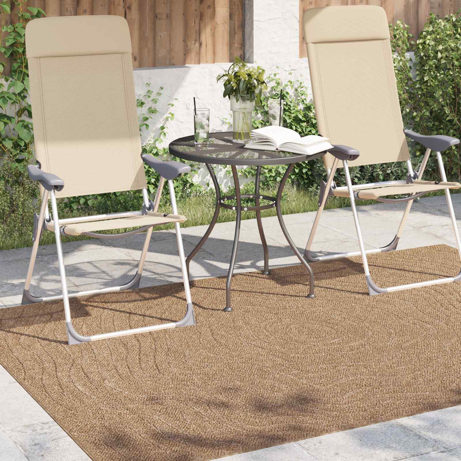 Vidaxl vloerkleden moiré huarte naturel 230 x 160 cm polyester