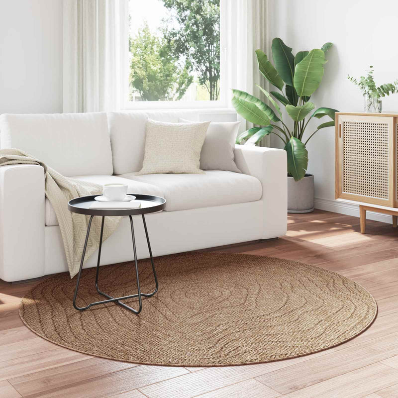 Vidaxl vloerkleden rond moiré huarte naturel ø 160 cm polyester