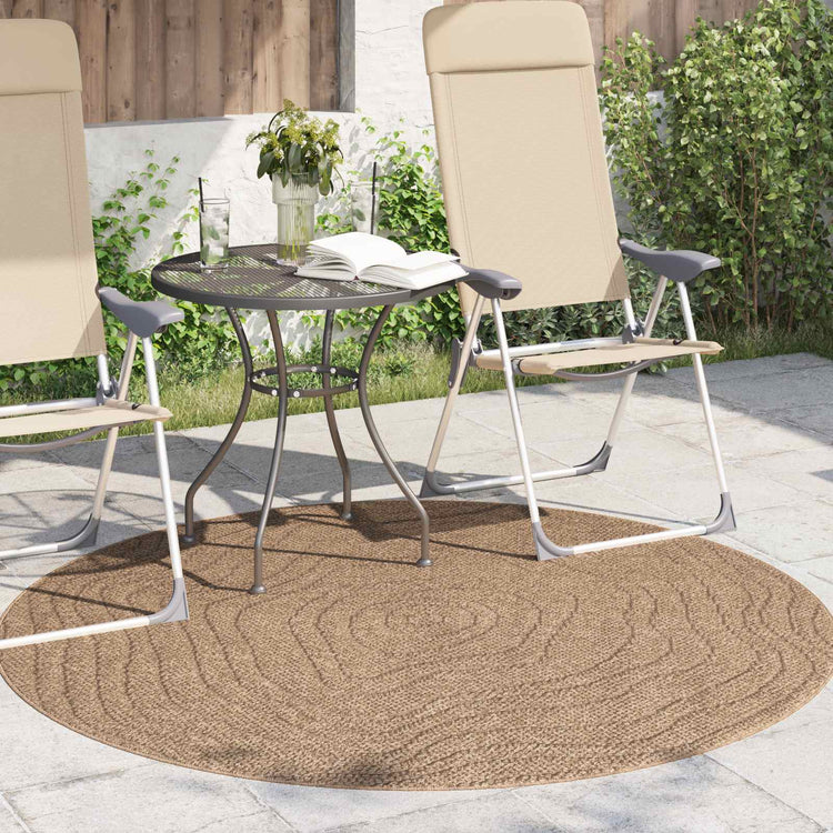 Vidaxl binnen- en buitentapijt agira naturel ø 160 cm polyester