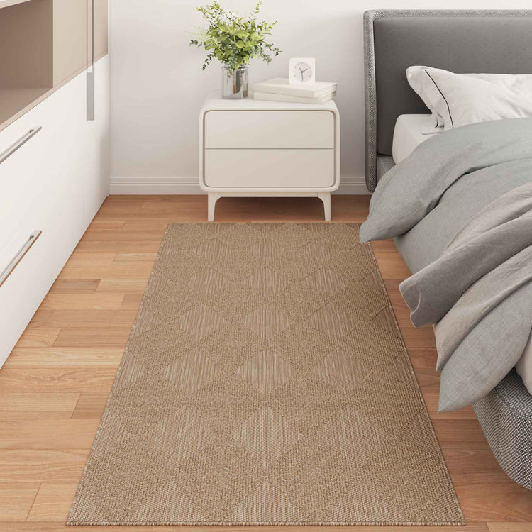 Vidaxl binnen- en buitentapijt agira naturel 200 x 80 cm polyester