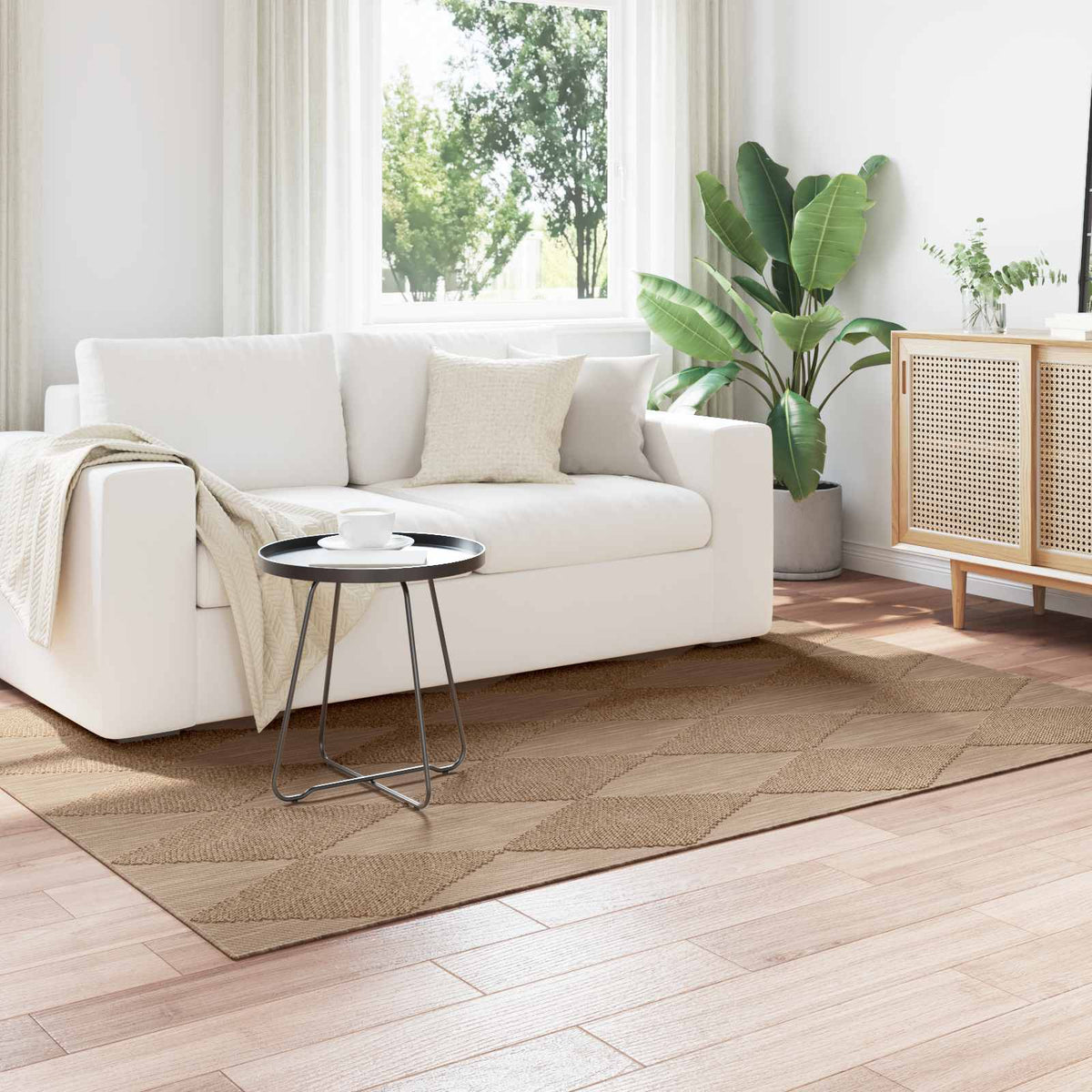 Vidaxl binnen- en buitentapijt agira naturel 170 x 120 cm polyester