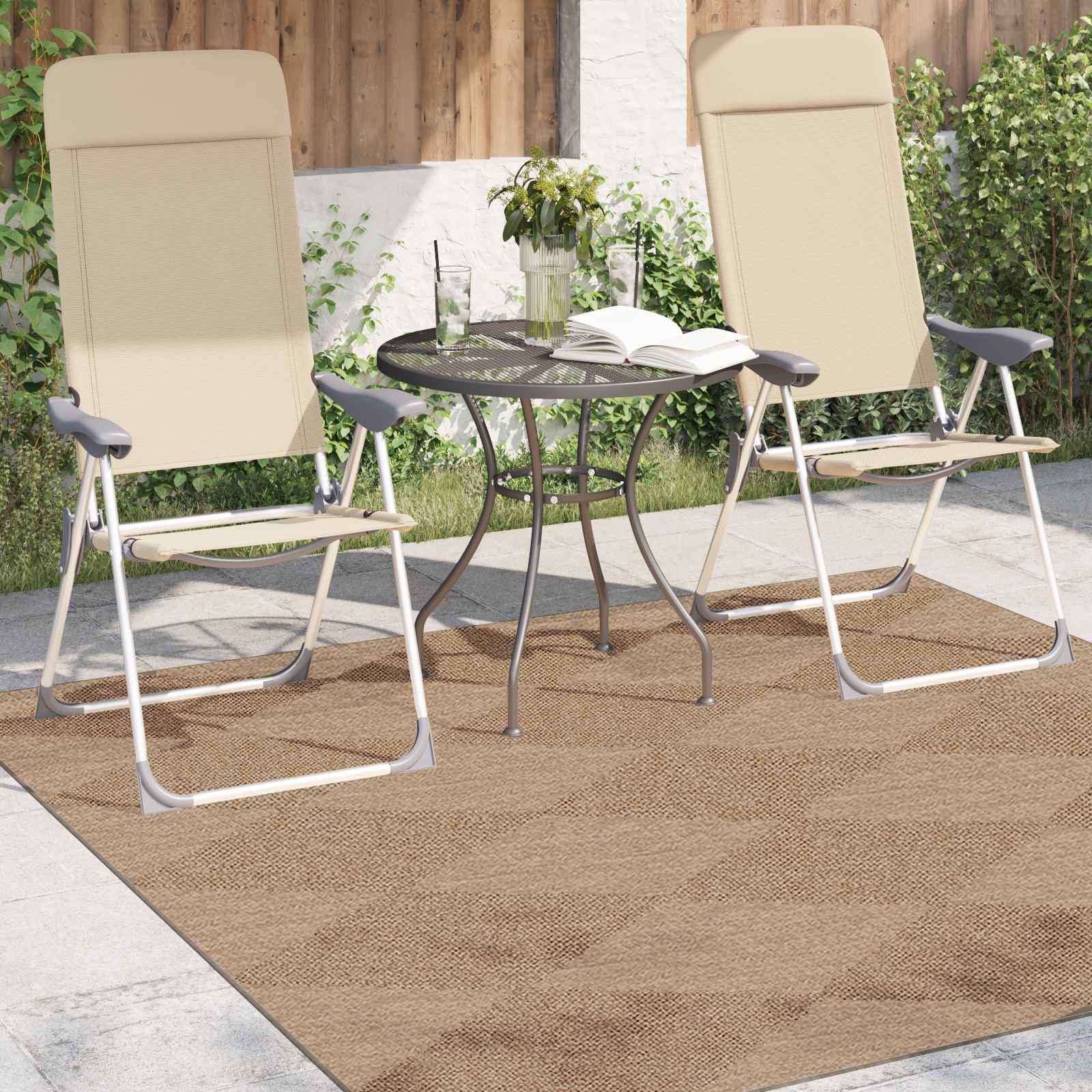 Vidaxl vloerkleden vierkant huarte naturel 120 x 120 cm polyester