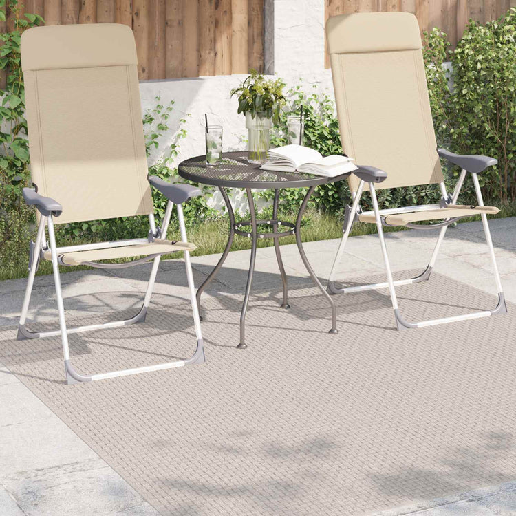 Vidaxl vloerkleden vierkant huarte crème 120 x 120 cm polyester