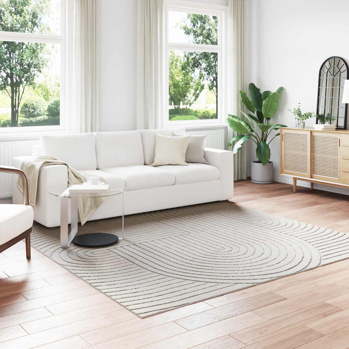 Vidaxl binnen- en buitentapijt palmeras crème 240 x 240 cm polyester