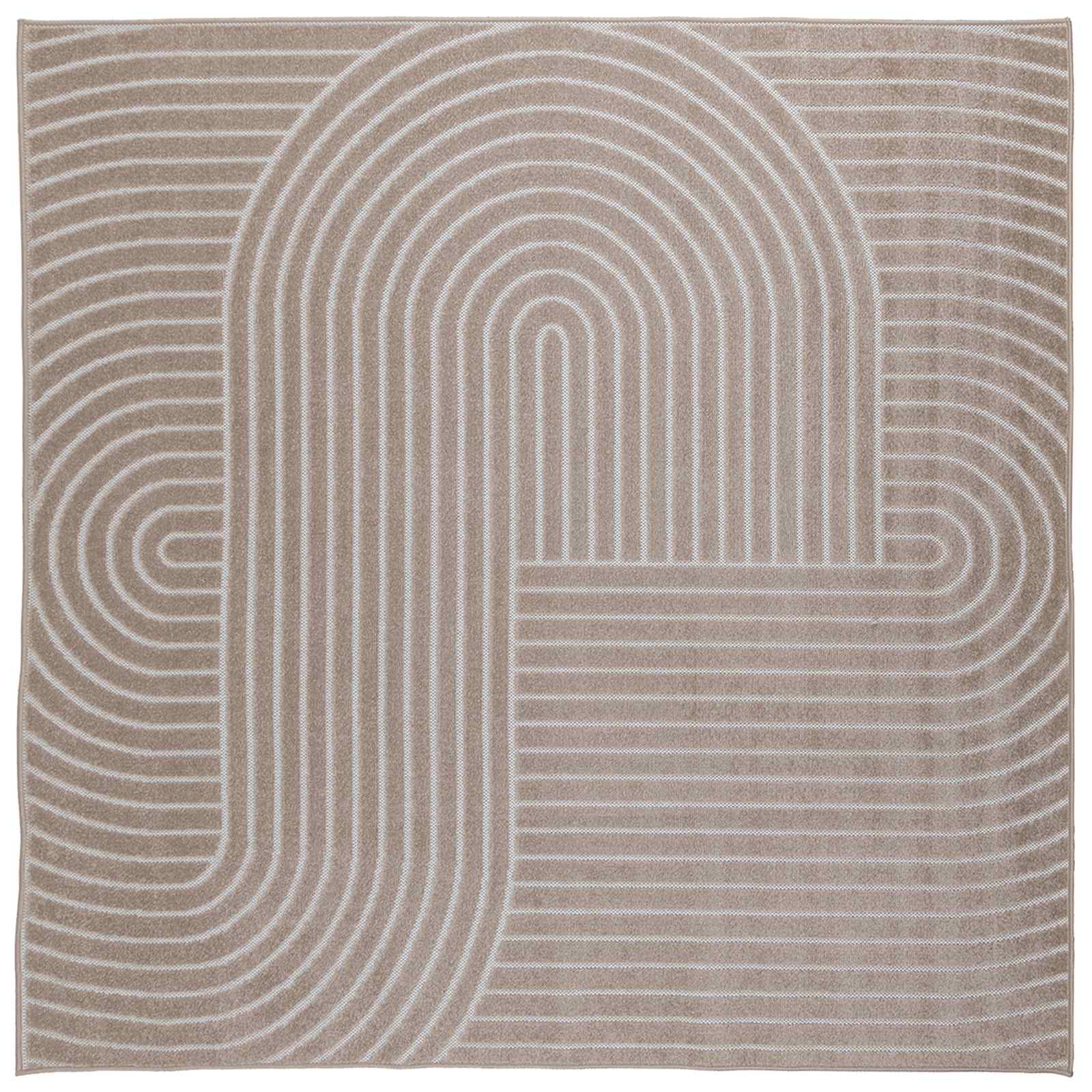 Vidaxl vloerkleden vierkant huarte beige 120 x 120 cm polyester