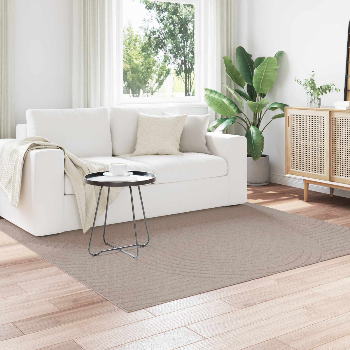 Vidaxl vloerkleden vierkant huarte beige 200 x 200 cm polyester