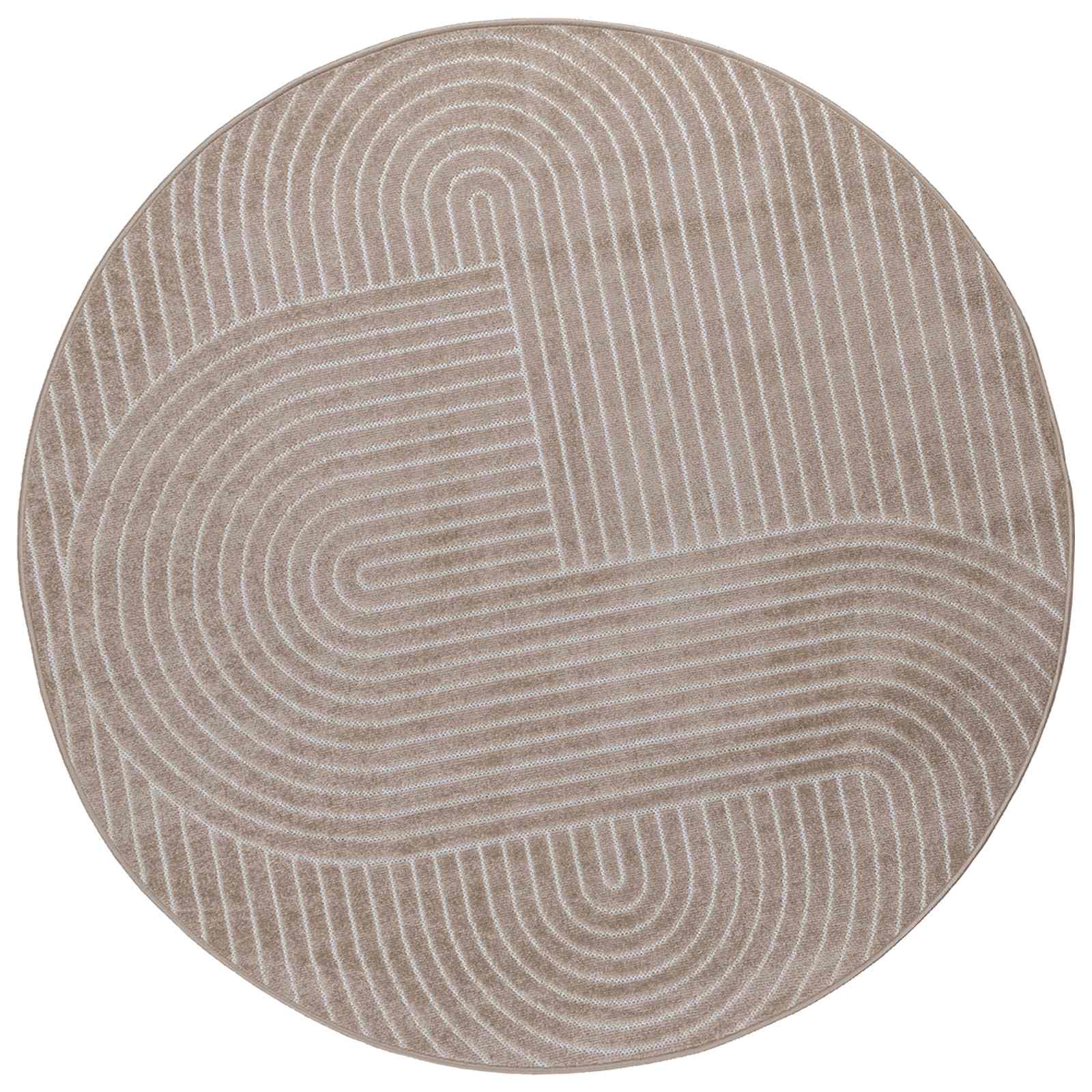 Vidaxl vloerkleden rond huarte beige ø 120 cm polyester