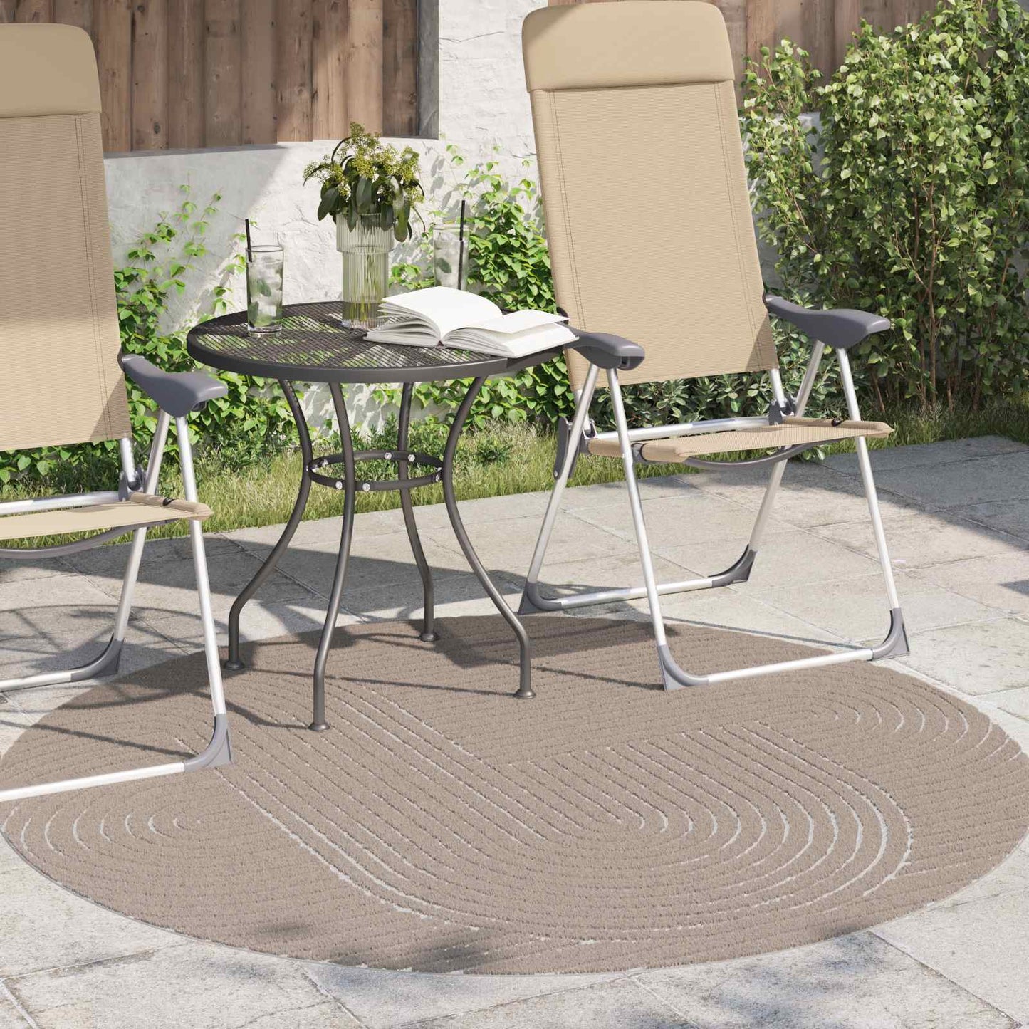 Vidaxl vloerkleden rond huarte beige ø 160 cm polyester