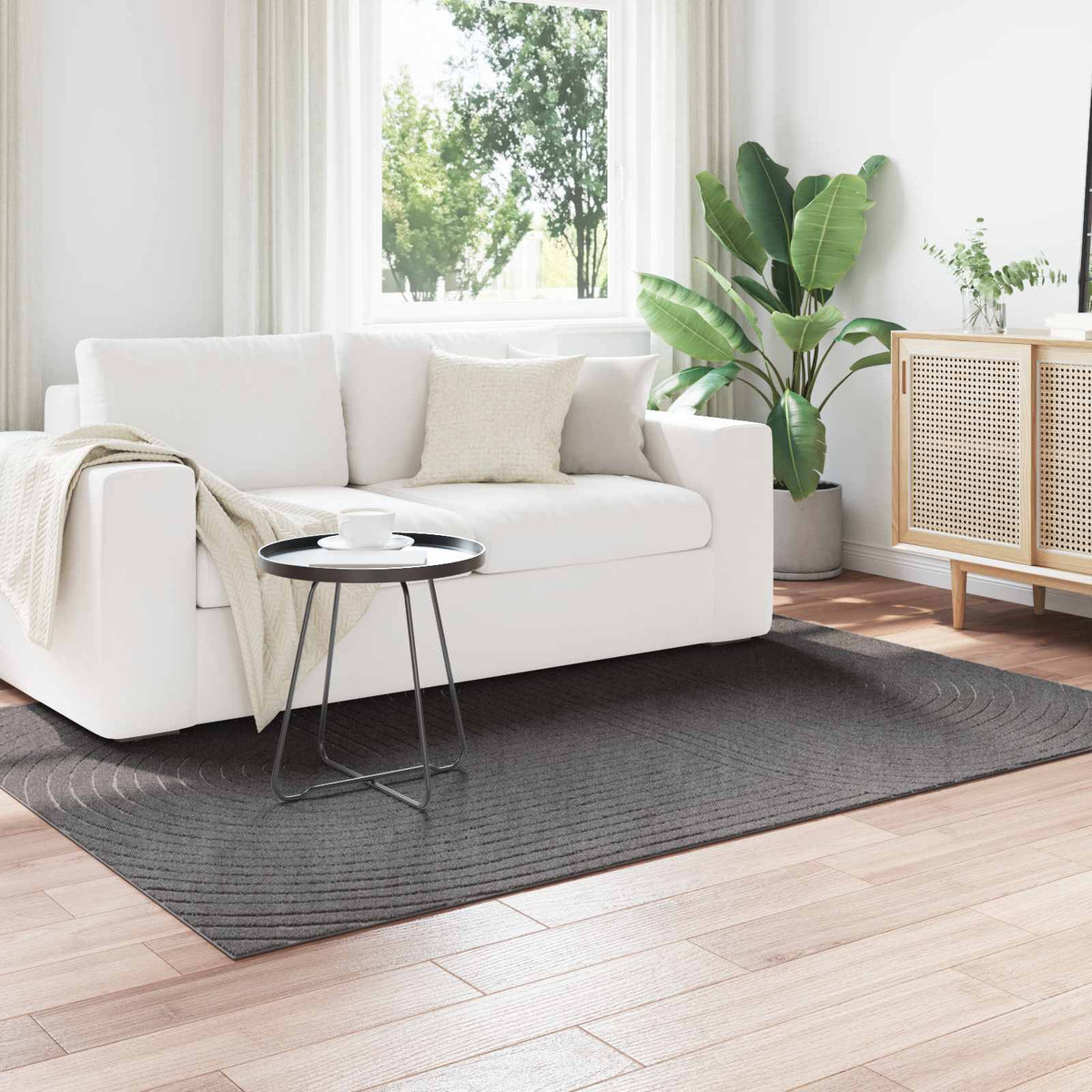 Vidaxl vloerkleden rechthoekig huarte antraciet 170 x 120 cm polyester