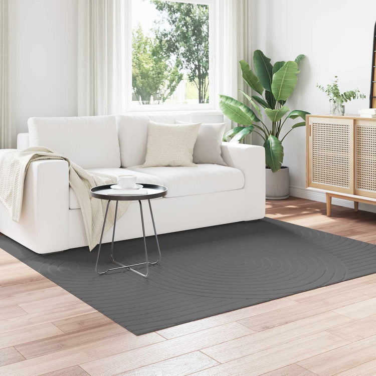 Vidaxl vloerkleden vierkant huarte antraciet 200 x 200 cm polyester