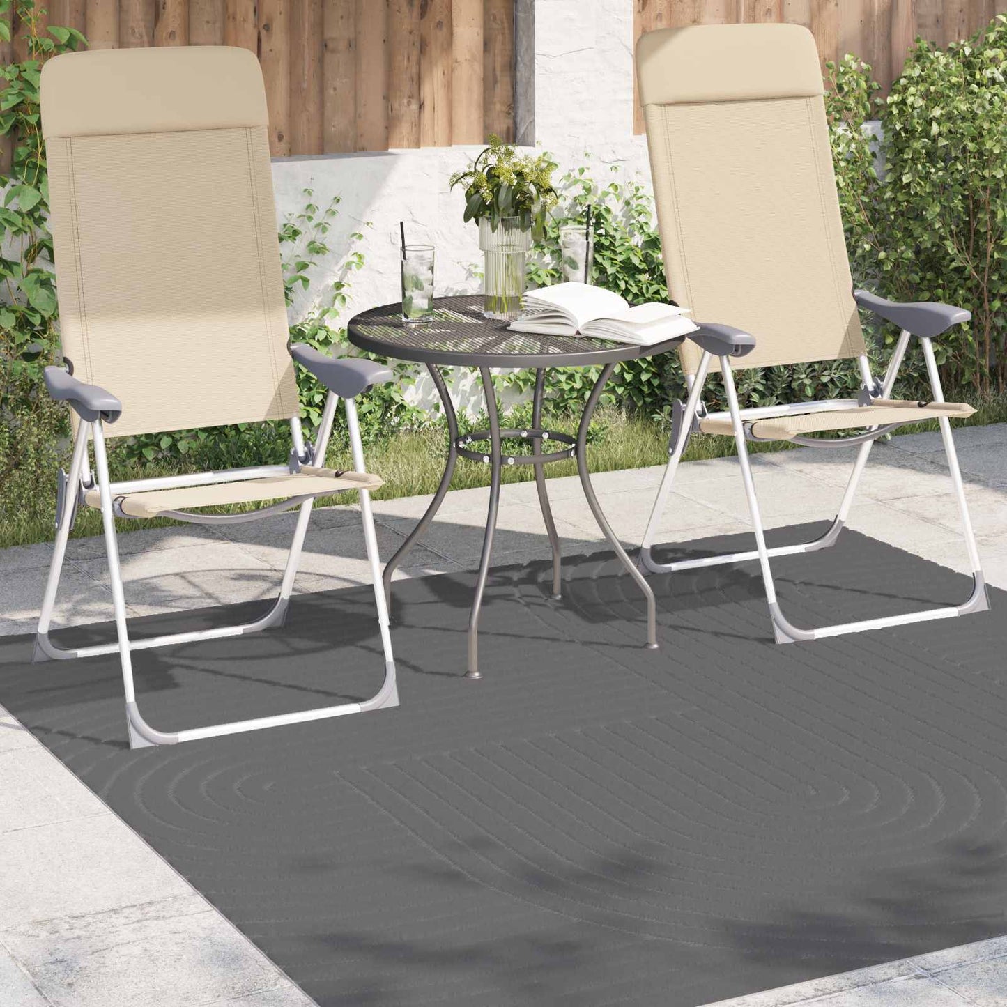 Vidaxl vloerkleden vierkant huarte antraciet 200 x 200 cm polyester