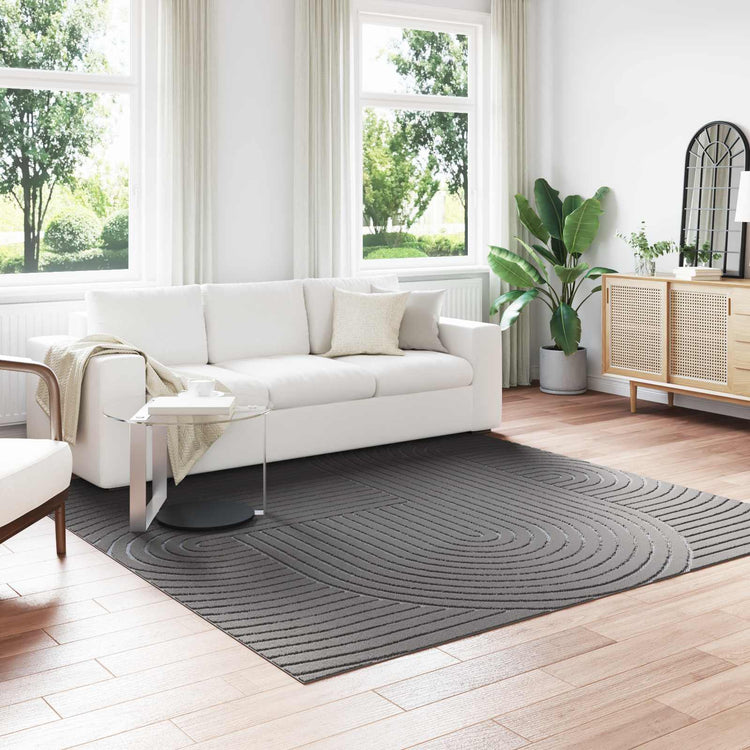 Vidaxl binnen- en buitentapijt palmeras antraciet 240 x 240 cm