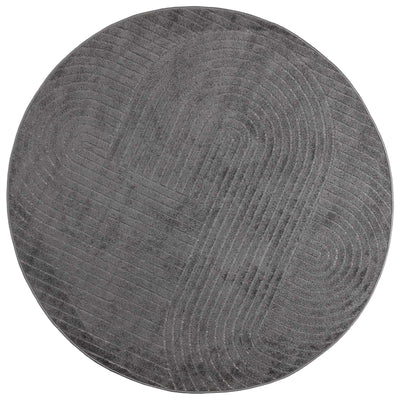 Vidaxl vloerkleden rond huarte antraciet ø 120 cm polyester