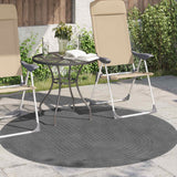 Vidaxl binnen- en buitentapijt palmeras antraciet ø 200 cm polyester - afbeelding 3