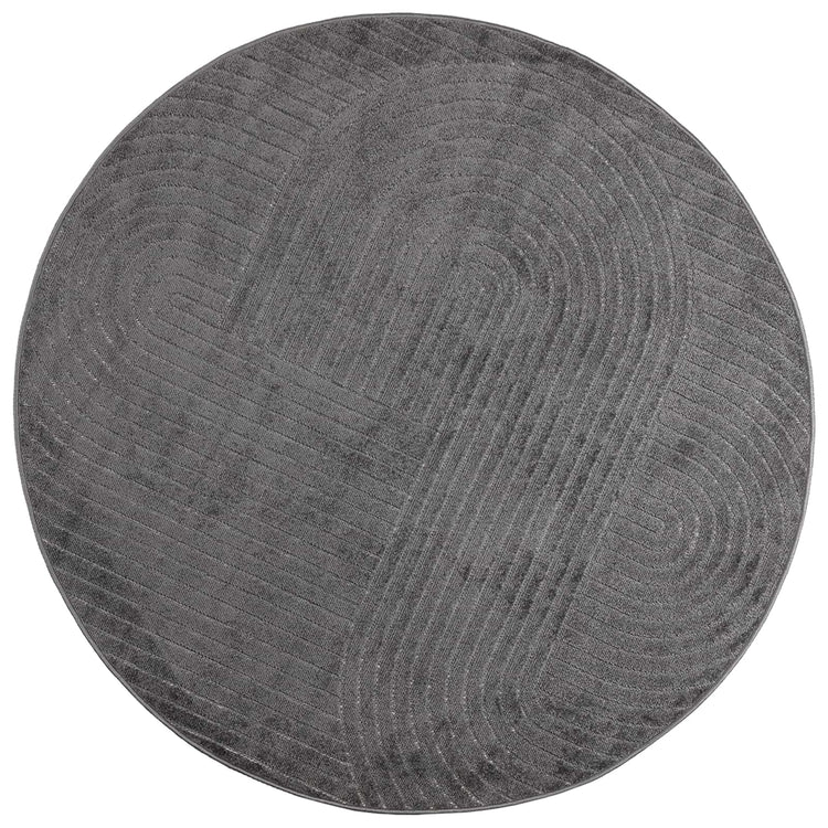 Vidaxl binnen- en buitentapijt palmeras antraciet ø 200 cm polyester