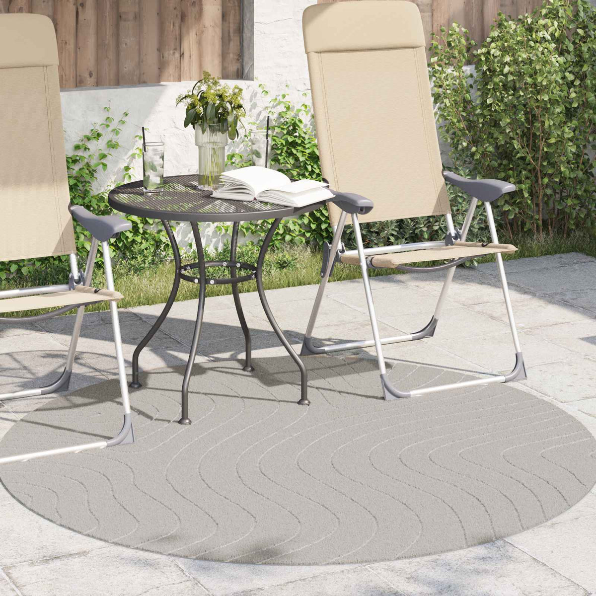 Vidaxl vloerkleden rond huarte crème ø 200 cm polyester
